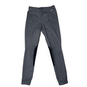 Kerrits Kids Fleece Lite II Knee Patch Riding Tight Grey/black Size Medium